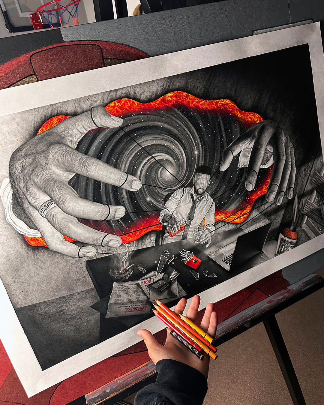 Original drawing ‘At Your Command’ – spiritual and metaphysical fine art inspired by Neville Goddard & Hermetic law
